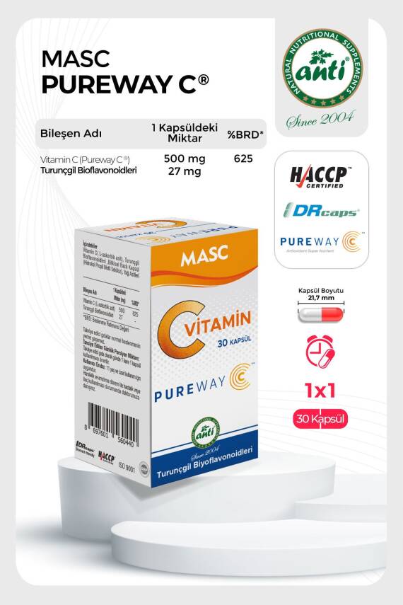Anti Masc Pureway Vitamin C 30 Kapsül - 1