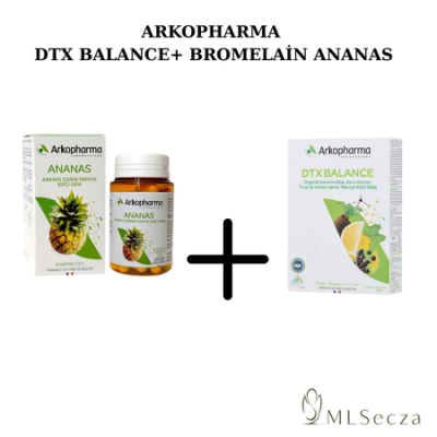 Arkopharma 2 li Detox Paket | DTX Balance 20 Ampül & Ananas 45 Kapsül | Orijinal Boy DS - Arkopharma 