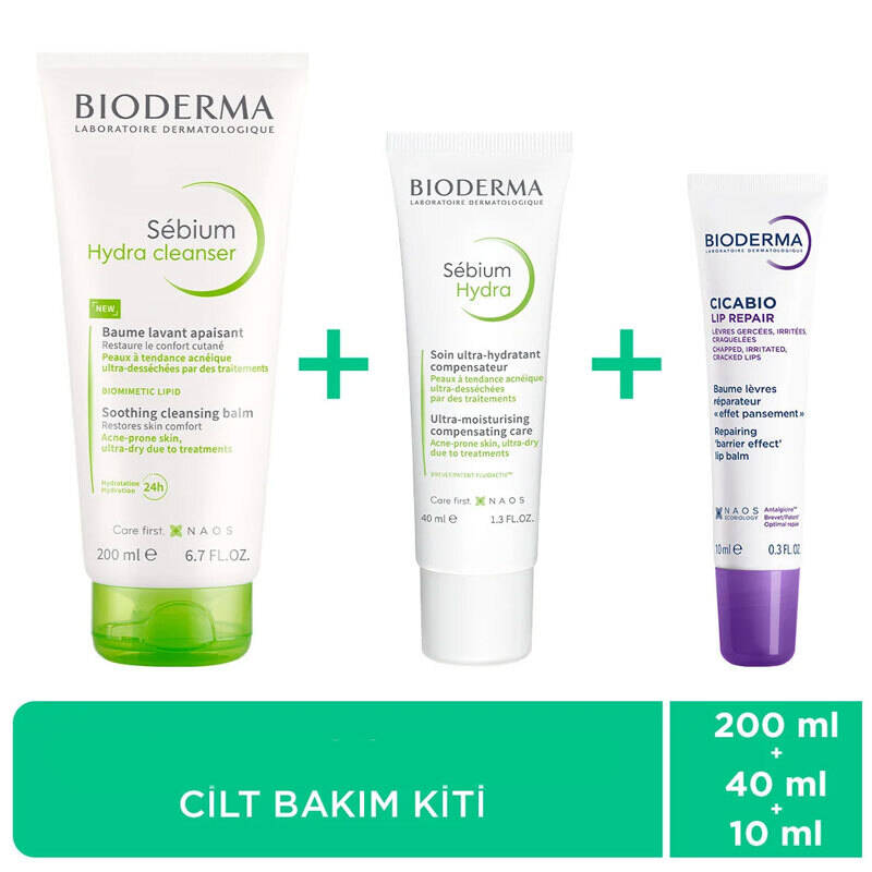 Bioderma Sebium İzokit Kurutucu Akne Tedavisine Destek Cilt Bakım Kiti(Temizleme Jeli-Bakım Kremi-Dudak Balm) - 2