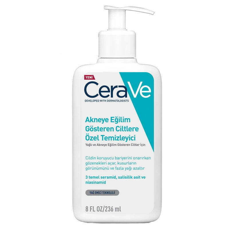 Cerave Akneye Eğilim Gösteren 236 ml Ciltlere Özel Yüz Temizleyici Jel - 1