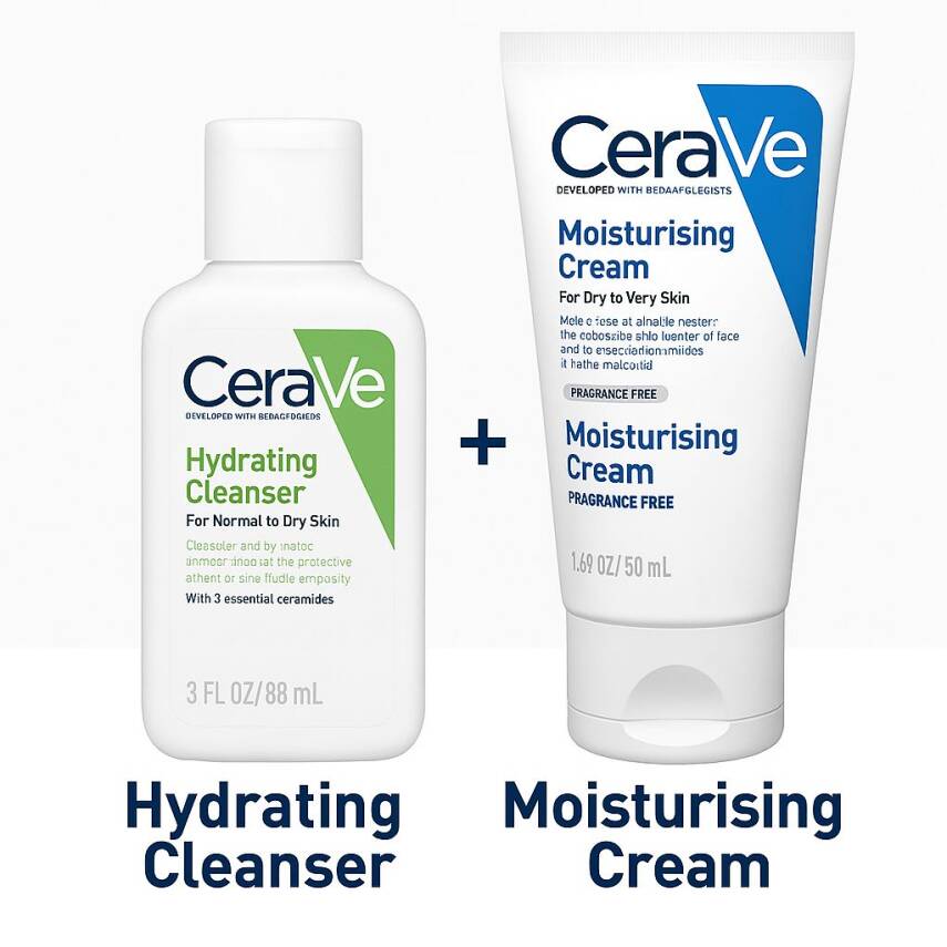 Cerave Hydrating Cleanser 88ml+Moisturizing Cream 50ml - 1