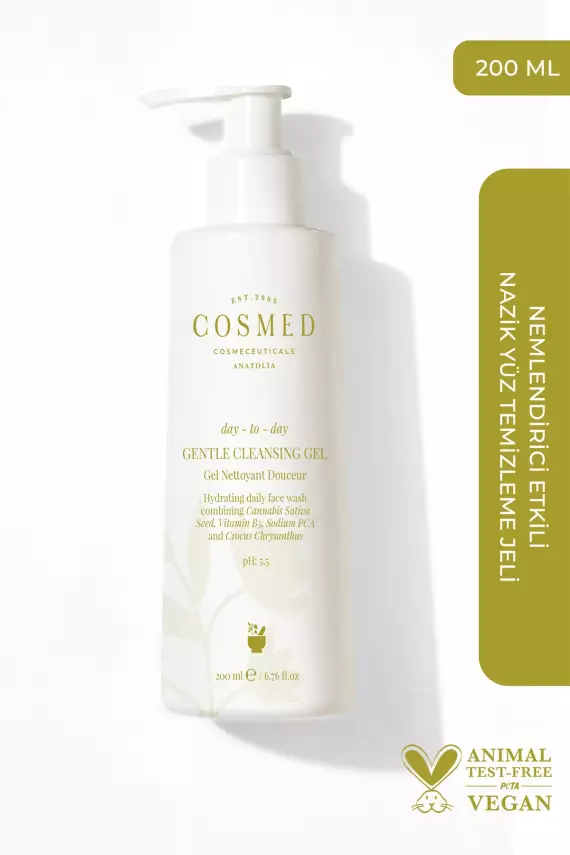 COSMED Day to day Gentle Cleansing Gel - Yüz Temizleme Jeli 200 Ml - 1