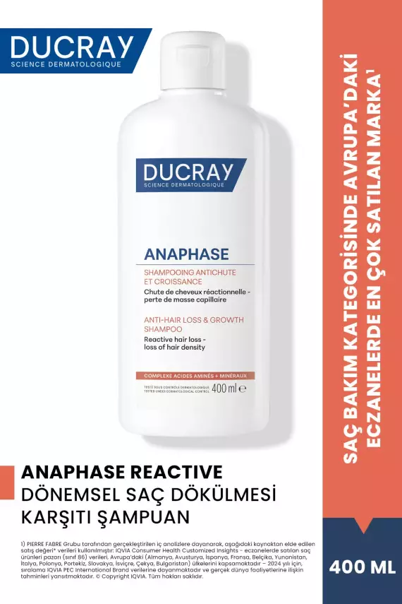 Ducray Anaphase+ Saç Dökülmesi Karşıtı Şampuan 400 ml - 1