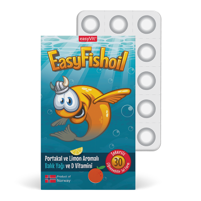 EasyFishoil Limon Portakal Aromalı 30 Çiğnenebilir Tablet Jel Form Omega 3 Balık Yağı - 1