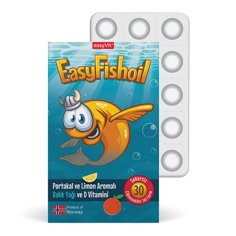EasyFishoil Limon Portakal Aromalı 30 Çiğnenebilir Tablet Jel Form Omega 3 Balık Yağı - 1