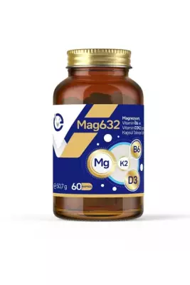EVOPHARMA Magnezyum Mag632, Vitamin B6 Ve Vitamin D3k2 Içeren Kapsül Takviye Edici Gıda - 1