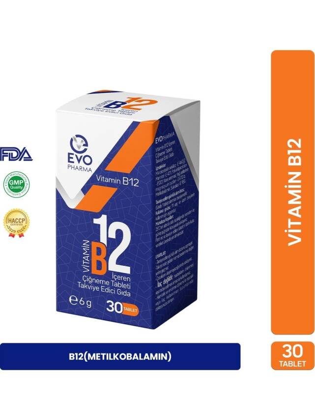 Evopharma Vitamin B12 30 Çiğnenebilir Tablet - 1
