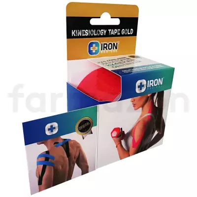 Iron Kinesiology Tape Gold Ağrı Bandı Kırmızı 5 cm x 5 m - 1