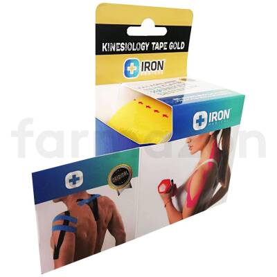 Iron Kinesiology Tape Gold Ağrı Bandı Sarı 5 cm x 5 m - 1