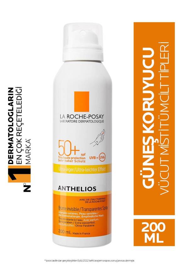 La Roche Posay Anthelios Tüm Ciltler İçin Güneş Koruyucu Vücut Misti 200 ml - 1