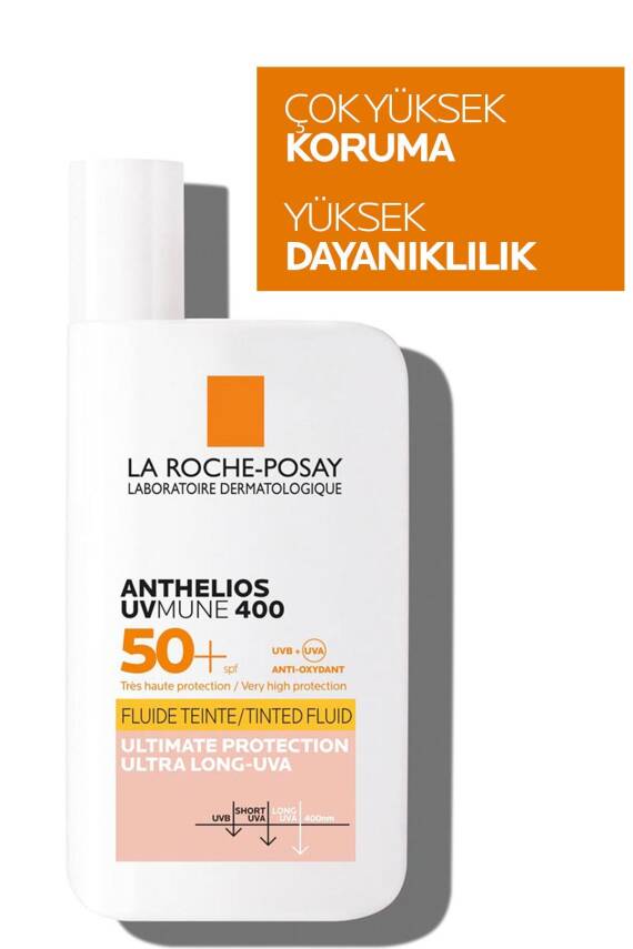 La Roche Posay Anthelios UVmune400 Invisible Fluid Tüm Cilt Tipleri İçin Renkli SPF50+ Yüz Güneş Kremi 50 ml - 2