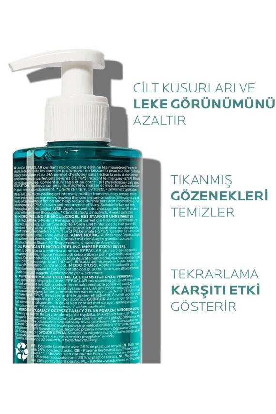 La Roche Posay Effaclar Mikro-peeling Arındırıcı Jel 400 ml- Akneye Eğilim Gösteren Ciltler - 3