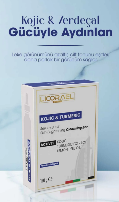 Licorael Dubai Kojic Asit Sabunu, Zerdeçal Ve Kojik Asit Etkisi İle Leke Karşıtı KOJIC & TURMERIC 120 gr SABUN - 2