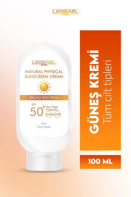 Licorael Dubai Natural Physıcal Sunscreen Cream Spf50+ 100ml - Licoreal Dubai 