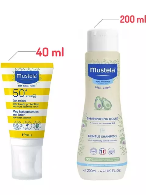 Mustela Gentle Papatya Özlü Şampuan 200 ml + Mustela Tüm Aile İçin Spf 50+ Güneş Losyonu 40 ml - 1