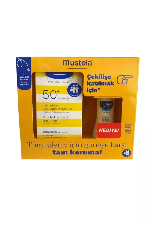Mustela Spf50+ Çok Yüksek Koruma Faktörlü Güneş Losyonu 100ml + Hydrabebe Vücut Losyonu 50ml - 1
