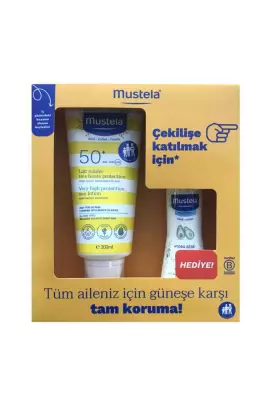 Mustela Spf50 Çok Yüksek Koruma Faktörlü Güneş Losyonu 200ml Hydrabebe Vücut Losyonu 100ml - 1
