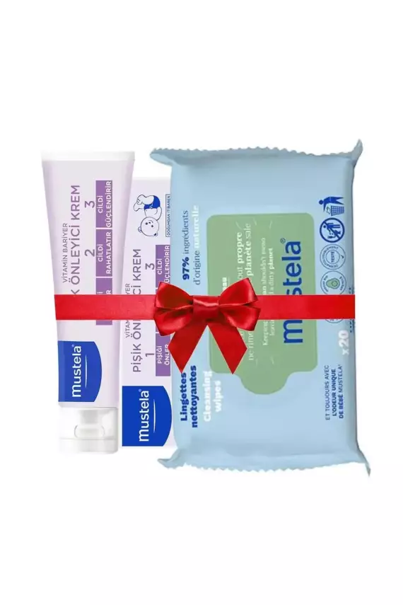 Mustela Vitamin Barrier 1-2-3 Cream 100 ml Pişik Kremi + 60'lı Ekolojik Islak Mendil Hediye - 1