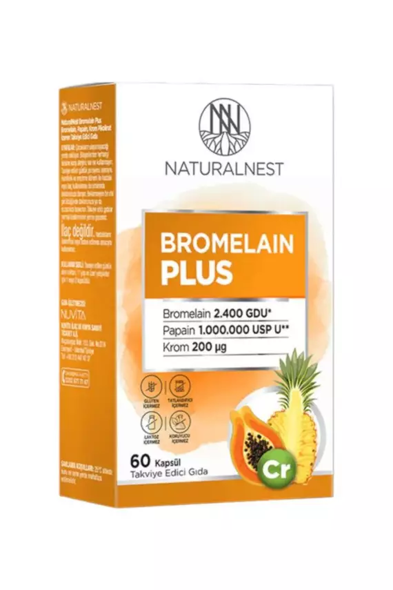 Natural Nest Bromelain Plus 60 Kapsül - 1