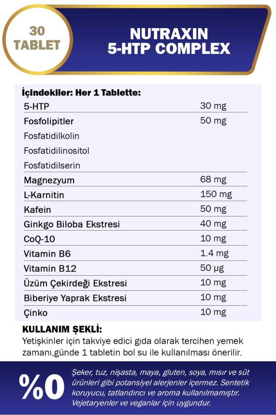 Nutraxin 5-HTP Complex 30 Tablet - 3