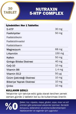 Nutraxin 5-Htp Complex 30 Tablet Ginkgo Biloba Magnezyum Coq-10 B6 B12 - 3