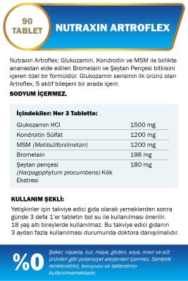 Nutraxin Artroflex - Glukozamin Gıda Takviyesi 90 Tablet - Glukozamin Kondroitin MSM Bromelain Seytan pençesi - 2
