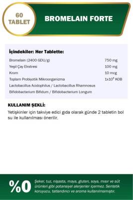 Nutraxin Bromelain Forte 750 mg 60 Tablet Krom Yeşilçay Probiyotik - 3