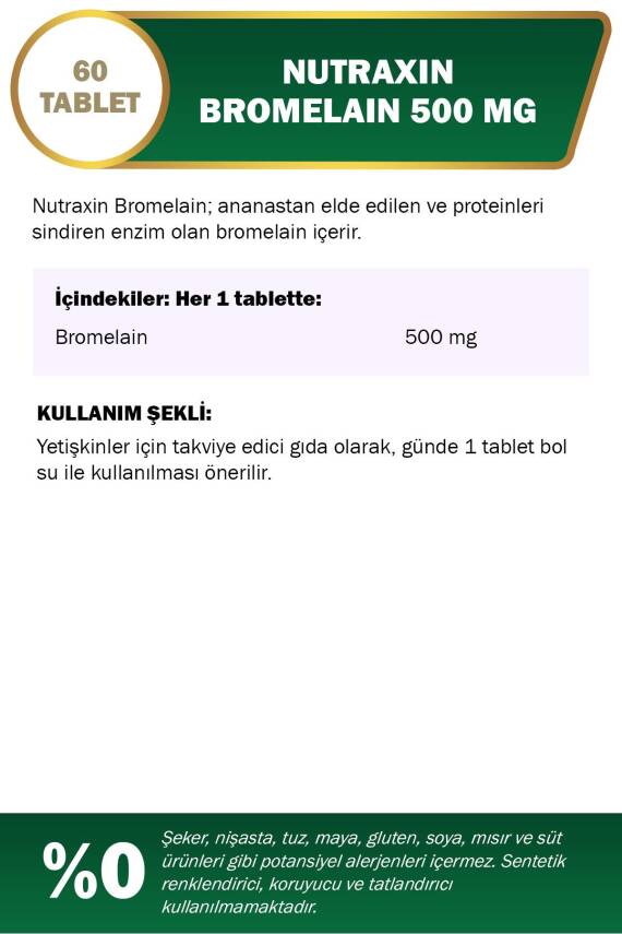 Nutraxin Herbal Bromelain 500 Mg Ananas 60 Tablet - 3