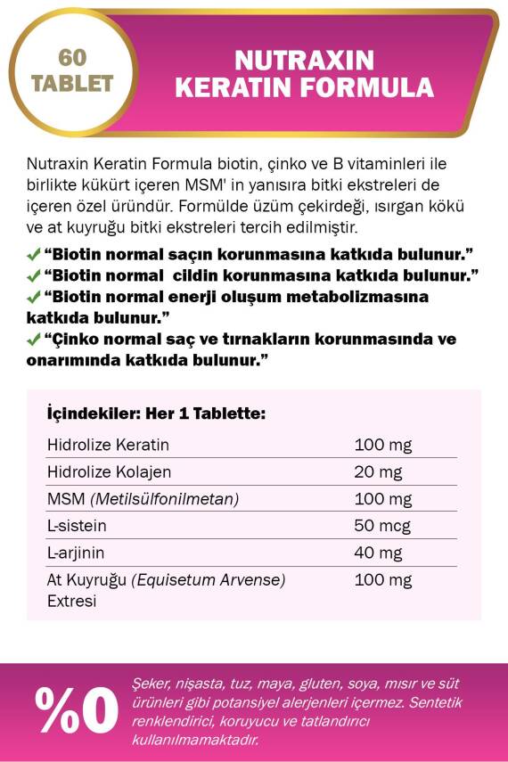 Nutraxin Keratin Formula 60 Tablet - 2
