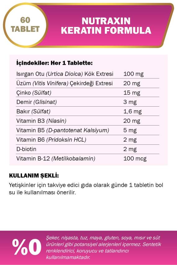 Nutraxin Keratin Formula 60 Tablet - 3