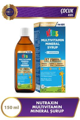 Nutraxin Kids Multivitamin Mineral Şurup 150 Ml - L-Arjinin, Beta-Karoten, Beta Glukan, Kara Mürver - Çocuk - 1