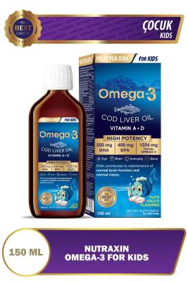 Nutraxin For Kids Tutti Frutti Aromalı Omega-3 Balık Yağı 150 ml Takviye Edici Gıda - 1
