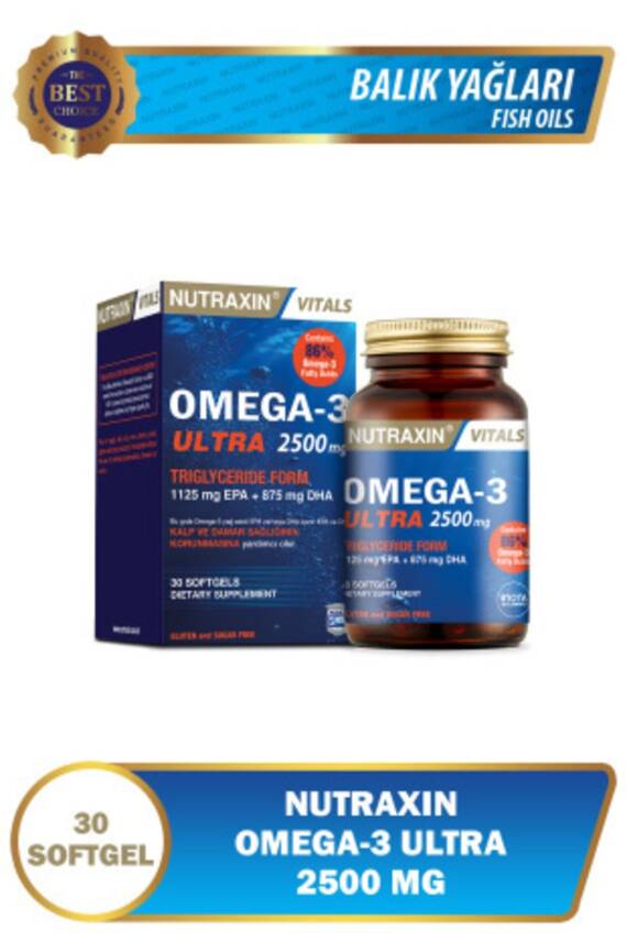 Nutraxin Omega-3 Ultra 2500 mg 30 Kapsül Balık Yağı - 1