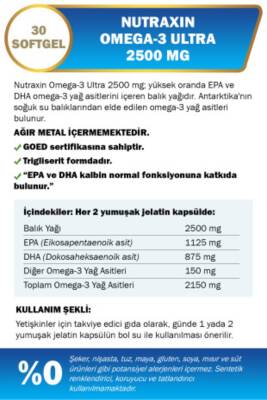 Nutraxin Omega-3 Ultra 2500 mg 30 Kapsül Balık Yağı - 2