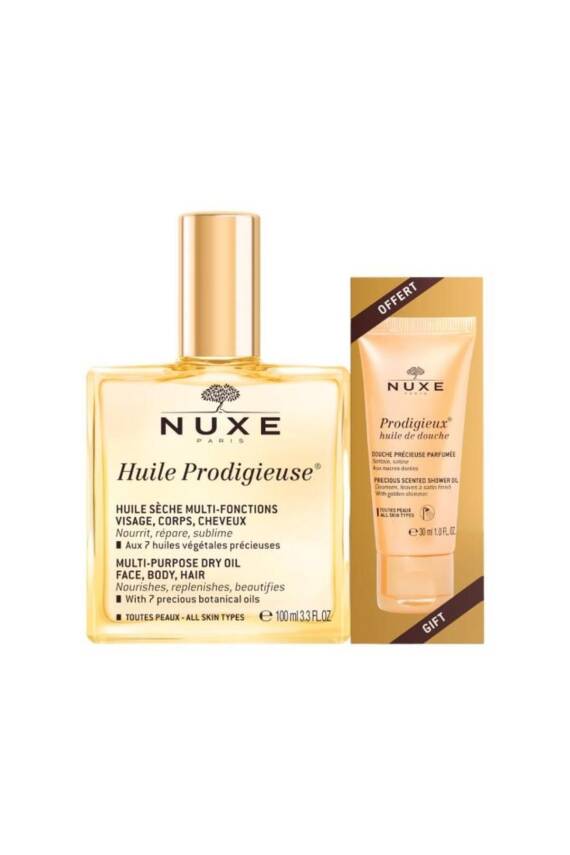 NUXE Huile Prodigieuse Çok Amaçlı Kuru Bakım Yağı 100 ml - Duş Jeli HEDİYE - 1