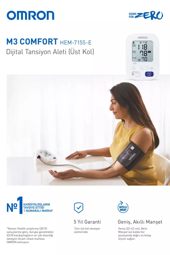 Omron M3 Comfort Hem-7155-e Üst Koldan Ölçer Tansiyon Aleti - 3
