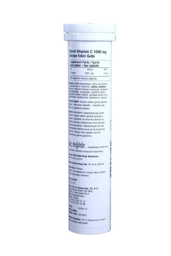 Orzax Efervit Vitamin C 1000 Mg 20 Efervesan Tablet - 2