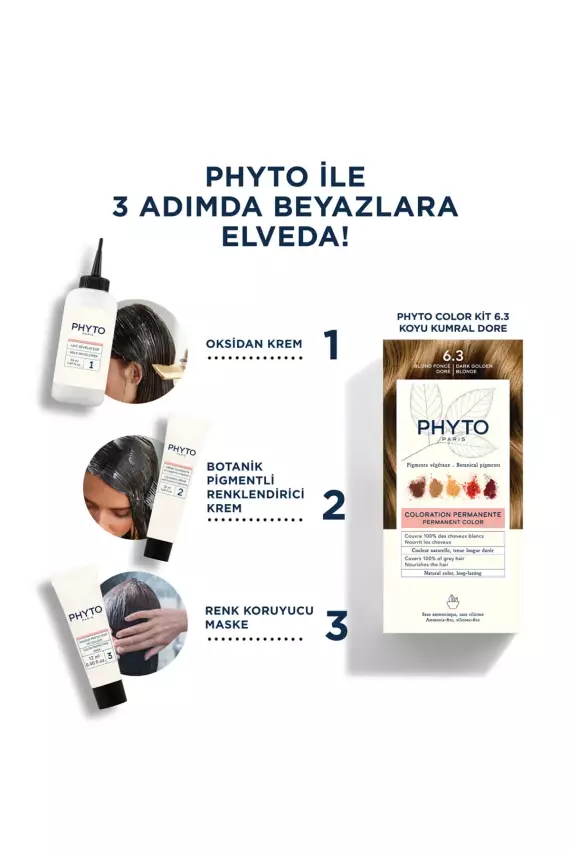 Phyto Color 6.3 Koyu Kumral Dore Yeni Seri Saç Boyası - 2