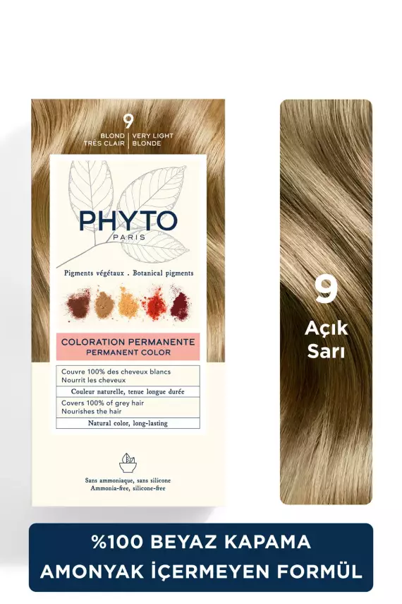 Phyto Color Bitkisel Amonyaksız Kalıcı Doğal Içerikli Bitkisel Saç Boyası 9 Açık Sarı - 1