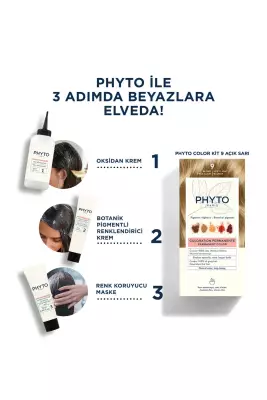 Phyto Color Bitkisel Amonyaksız Kalıcı Doğal Içerikli Bitkisel Saç Boyası 9 Açık Sarı - 2