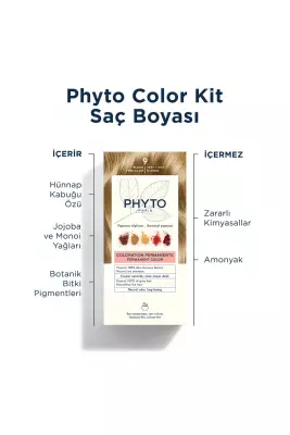 Phyto Color Bitkisel Amonyaksız Kalıcı Doğal Içerikli Bitkisel Saç Boyası 9 Açık Sarı - 5