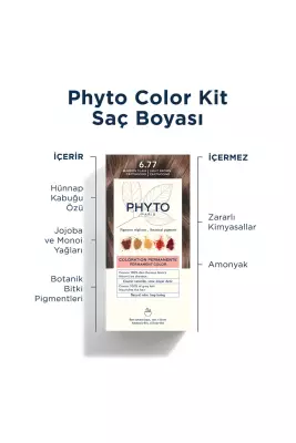 Phyto Color Amonyaksız Kalıcı Doğal Içerikli Bitkisel Saç Boyası 6.77 Kapüçino Kahve - 5