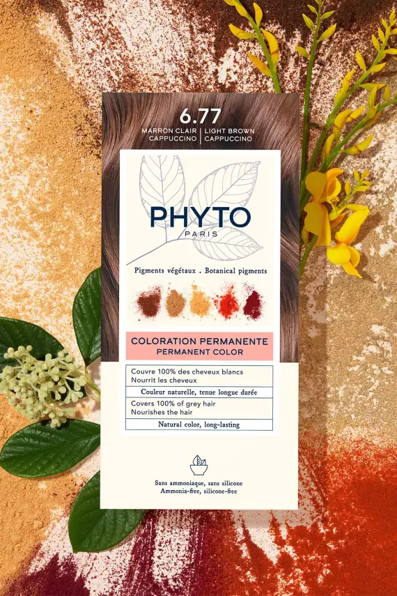 Phyto Color Amonyaksız Kalıcı Doğal Içerikli Bitkisel Saç Boyası 6.77 Kapüçino Kahve - 7