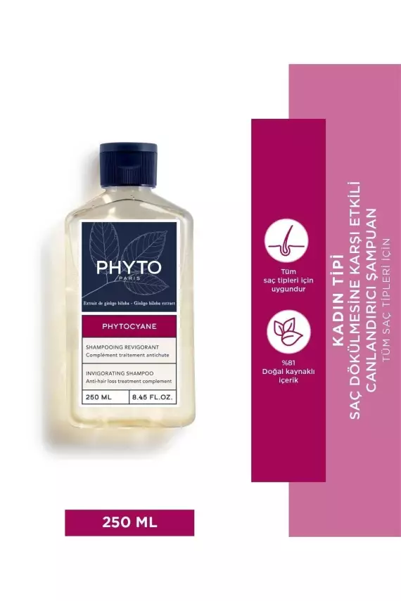 Phyto Cyane Kadınlara Özel Saç Dökülmesine Karşı Şampuan 250 ml Canlandırıcı & Dolgunlaştırıcı Etki - 1