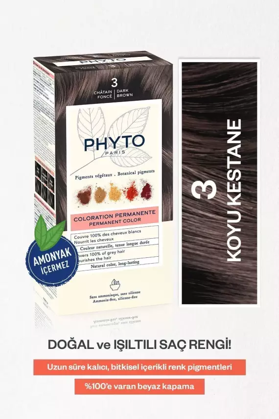 Phyto Phytocolor 3 Koyu Kestane Bitkisel Saç Boyası - 1