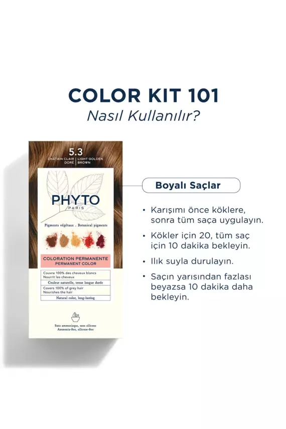 Phyto Phytocolor Bitkisel 5.3 Açık Kestane Dore Saç Boyası - 5