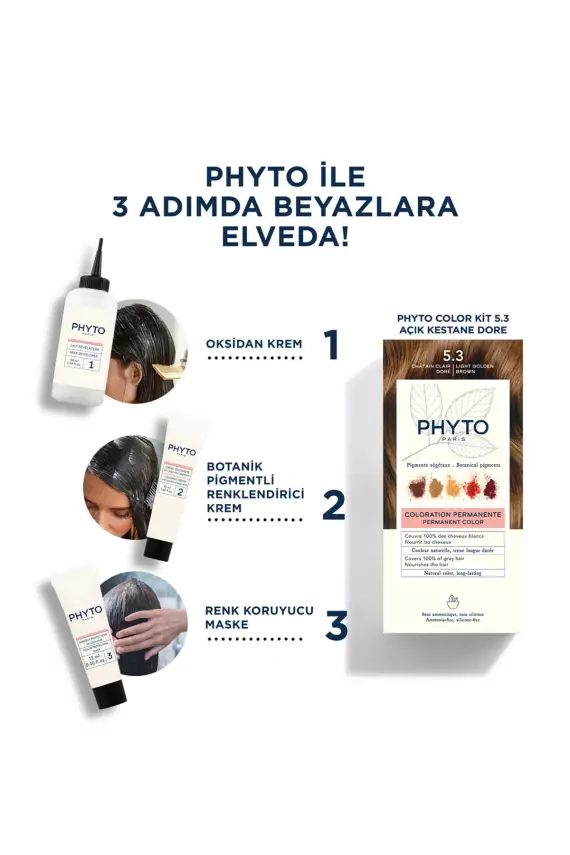 Phyto Phytocolor Bitkisel 5.3 Açık Kestane Dore Saç Boyası - 2