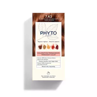 Phytocolor 7.43 Kumral Bakır Dore Amonyaksız Kalıcı Bitkisel Saç Boyası - 1