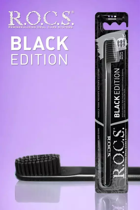 R.O.C.S. Black Edıtıon Beyazlatıcı Diş Fırçası Siyah Kıl - 1