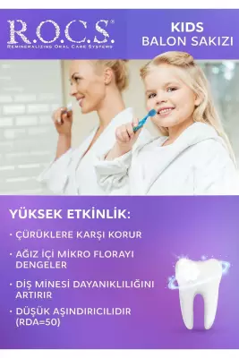 R.O.C.S. Kids 4-7 Yaş Diş Macunu Balon Sakızı 45g - 3